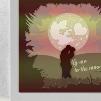 Intra απο ξύλο plywood Χρώμα wenge 3mm-4mm πάχος - Fly Me to the Moon 3D Shadow Box Δίασταση 5x8 cm INTRAFABR-70667457 - Image 3