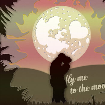 Intra απο ξύλο plywood Χρώμα wenge 3mm-4mm πάχος - Fly Me to the Moon 3D Shadow Box Δίασταση 5x8 cm INTRAFABR-70667457 - Image 6