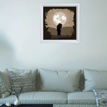 Intra απο ξύλο plywood Χρώμα wenge 3mm-4mm πάχος - Fly Me to the Moon 3D Shadow Box Δίασταση 5x8 cm INTRAFABR-70667457 - Image 9