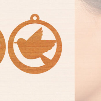 Intra απο ξύλο plywood  Χρώμα wenge 3mm-4mm πάχος - Ξύλινα σκουλαρίκια Flying Bird Δίασταση 3x3 cm INTRAFABR-93574679 - Image 1