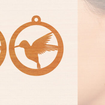 Intra απο ξύλο plywood  Χρώμα wenge 3mm-4mm πάχος - Ξύλινα σκουλαρίκια Flying Bird Δίασταση 3x3 cm INTRAFABR-32869474 - Image 1