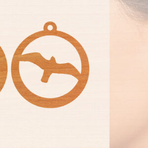 Intra απο ξύλο plywood  Χρώμα wenge 3mm-4mm πάχος - Ξύλινα σκουλαρίκια Flying Bird Δίασταση 3x3 cm INTRAFABR-32869497