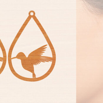 Intra απο ξύλο plywood  Χρώμα wenge 3mm-4mm πάχος - Ξύλινα σκουλαρίκια Flying Bird Δίασταση 3x3 cm INTRAFABR-110623924 - Image 1