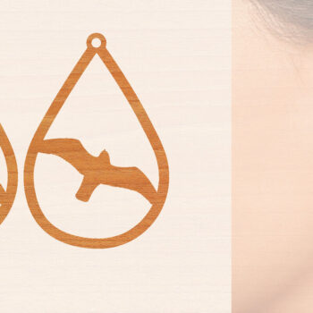 Intra απο ξύλο plywood  Χρώμα wenge 3mm-4mm πάχος - Ξύλινα σκουλαρίκια Flying Bird Δίασταση 3x3 cm INTRAFABR-96148583 - Image 1