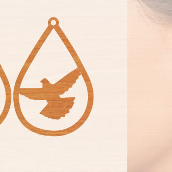 Intra απο ξύλο plywood  Χρώμα wenge 3mm-4mm πάχος - Ξύλινα σκουλαρίκια Flying Bird Δίασταση 3x3 cm INTRAFABR-105716350 - Image 1