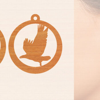 Intra απο ξύλο plywood  Χρώμα wenge 3mm-4mm πάχος - Ξύλινα σκουλαρίκια Flying Bird Δίασταση 3x3 cm INTRAFABR-112667951 - Image 1