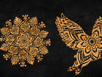 Intra απο ξύλο plywood  Χρώμα wenge 3mm-4mm πάχος - Σχέδιο Flying Pig Mandala Δίασταση 30x30 cm INTRAFABR-107375726 - Image 1