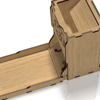 Intra απο ξύλο plywood  Χρώμα wenge 3mm-4mm πάχος - Πτυσσόμενα ζάρια, Dice Tower, κοπής με λέιζερ Δίασταση 20x20 cm INTRAFABR-40221017 - Image 7