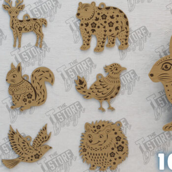 Intra απο ξύλο plywood Χρώμα wenge 3mm-4mm πάχος - Δέσμη στολίδι λαϊκών ζώων | Χριστούγεννα Δίασταση 6x6 cm INTRAFABR-39955552 - Image 1