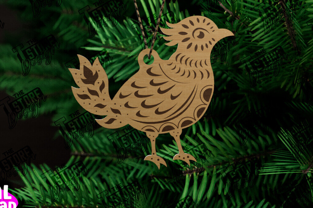 Intra απο ξύλο plywood  Χρώμα wenge 3mm-4mm πάχος - Λαϊκό στολίδι πουλιών | Ρουστίκ Σχέδιο | CNC Δίασταση 6x6 cm INTRAFABR-48310424