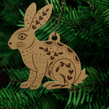 Intra απο ξύλο plywood  Χρώμα wenge 3mm-4mm πάχος - Λαϊκό στολίδι Λαγού | Ρουστίκ Σχέδιο | CNC Δίασταση 6x6 cm INTRAFABR-119714890 - Image 1