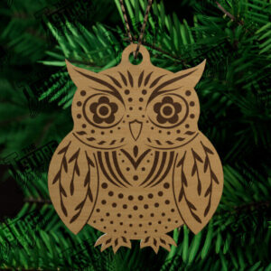 Intra απο ξύλο plywood  Χρώμα wenge 3mm-4mm πάχος - Λαϊκό στολίδι κουκουβάγιας | Ρουστίκ Σχέδιο | CNC Δίασταση 6x6 cm INTRAFABR-110951531