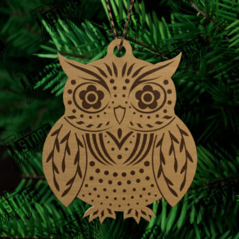 Intra απο ξύλο plywood  Χρώμα wenge 3mm-4mm πάχος - Λαϊκό στολίδι κουκουβάγιας | Ρουστίκ Σχέδιο | CNC Δίασταση 6x6 cm INTRAFABR-110951531 - Image 1