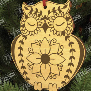 Intra απο ξύλο plywood  Χρώμα wenge 3mm-4mm πάχος - Λαϊκό στολίδι κουκουβάγιας | Ρουστίκ Σχέδιο | CNC Δίασταση 6x6 cm INTRAFABR-111331181