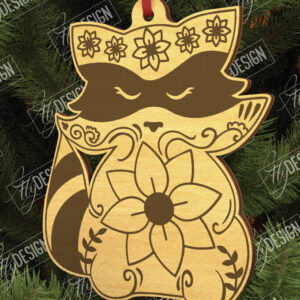 Intra απο ξύλο plywood  Χρώμα wenge 3mm-4mm πάχος - Λαϊκό στολίδι ρακούν | Ρουστίκ Σχέδιο Δίασταση 6x6 cm INTRAFABR-111398247