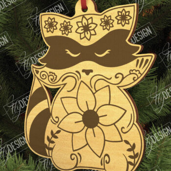 Intra απο ξύλο plywood Χρώμα wenge 3mm-4mm πάχος - Λαϊκό στολίδι ρακούν | Ρουστίκ Σχέδιο Δίασταση 6x6 cm INTRAFABR-111398247 - Image 1