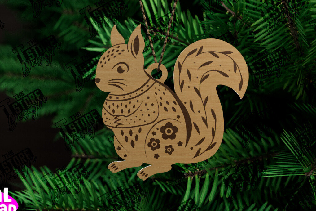 Intra απο ξύλο plywood  Χρώμα wenge 3mm-4mm πάχος - Λαϊκό Στολίδι Σκίουρου | Ρουστίκ Σχέδιο Δίασταση 6x6 cm INTRAFABR-112665570