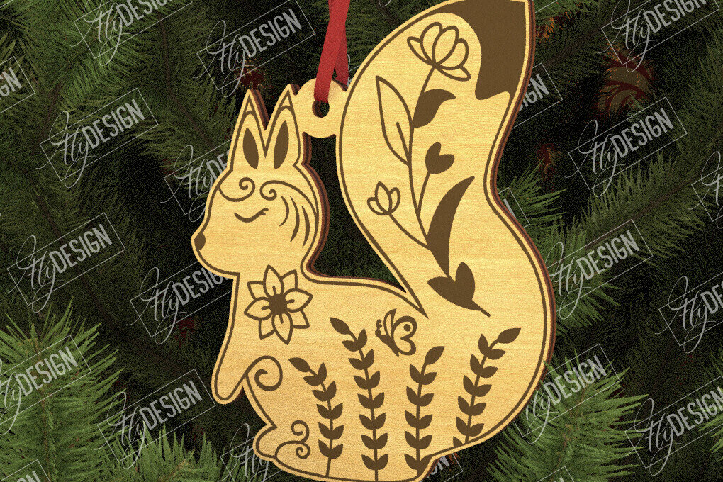 Intra απο ξύλο plywood  Χρώμα wenge 3mm-4mm πάχος - Λαϊκό Στολίδι Σκίουρου | Ρουστίκ Σχέδιο Δίασταση 6x6 cm INTRAFABR-43380627