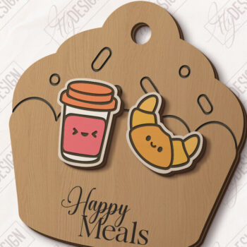 Intra απο ξύλο plywood  Χρώμα wenge 3mm-4mm πάχος - Σκουλαρίκια Food Stud Πακέτο κοπής Laser |CNC Δίασταση 3x3 cm INTRAFABR-45736938 - Image 4