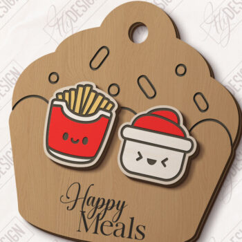 Intra απο ξύλο plywood  Χρώμα wenge 3mm-4mm πάχος - Σκουλαρίκια Food Stud Πακέτο κοπής Laser |CNC Δίασταση 3x3 cm INTRAFABR-45736938 - Image 6