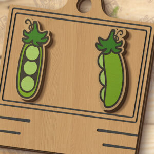 Intra απο ξύλο plywood  Χρώμα wenge 3mm-4mm πάχος - Food Stud Σκουλαρίκια | Λαχανικά Δίασταση 3x3 cm INTRAFABR-39383614