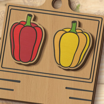 Intra απο ξύλο plywood  Χρώμα wenge 3mm-4mm πάχος - Food Stud Σκουλαρίκια | Λαχανικά Δίασταση 3x3 cm INTRAFABR-107775011 - Image 1