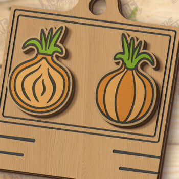 Intra απο ξύλο plywood  Χρώμα wenge 3mm-4mm πάχος - Food Stud Σκουλαρίκια | Λαχανικά Δίασταση 3x3 cm INTRAFABR-105706552 - Image 1