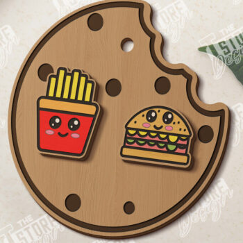 Intra απο ξύλο plywood  Χρώμα wenge 3mm-4mm πάχος - Food Stud Σκουλαρίκια |Αξεσουάρ Δίασταση 3x3 cm INTRAFABR-105715362 - Image 1