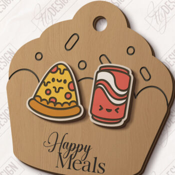 Intra απο ξύλο plywood  Χρώμα wenge 3mm-4mm πάχος - Food Stud Σκουλαρίκια |Αξεσουάρ Δίασταση 3x3 cm INTRAFABR-105585271 - Image 1