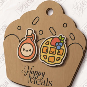 Intra απο ξύλο plywood  Χρώμα wenge 3mm-4mm πάχος - Food Stud Σκουλαρίκια |Αξεσουάρ Δίασταση 3x3 cm INTRAFABR-19065979 - Image 1