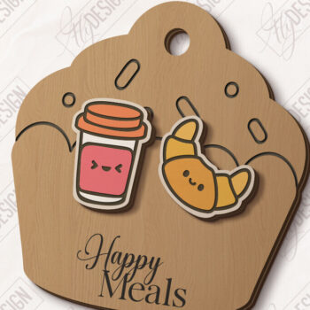 Intra απο ξύλο plywood Χρώμα wenge 3mm-4mm πάχος - Food Stud Σκουλαρίκια |Αξεσουάρ Δίασταση 3x3 cm INTRAFABR-85840342 - Image 1