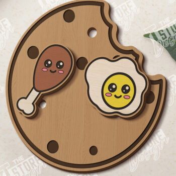 Intra απο ξύλο plywood  Χρώμα wenge 3mm-4mm πάχος - Food Stud Σκουλαρίκια |Αξεσουάρ Δίασταση 3x3 cm INTRAFABR-119714808 - Image 1