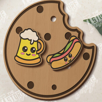 Intra απο ξύλο plywood Χρώμα wenge 3mm-4mm πάχος - Food Stud Σκουλαρίκια |Αξεσουάρ Δίασταση 3x3 cm INTRAFABR-44796770 - Image 1