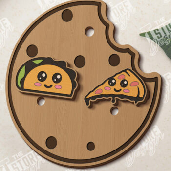 Intra απο ξύλο plywood Χρώμα wenge 3mm-4mm πάχος - Food Stud Σκουλαρίκια |Αξεσουάρ Δίασταση 3x3 cm INTRAFABR-80468185 - Image 1