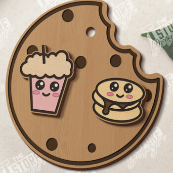 Intra απο ξύλο plywood  Χρώμα wenge 3mm-4mm πάχος - Food Stud Σκουλαρίκια |Αξεσουάρ Δίασταση 3x3 cm INTRAFABR-85477887 - Image 1