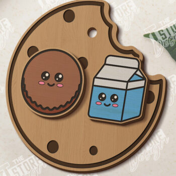 Intra απο ξύλο plywood  Χρώμα wenge 3mm-4mm πάχος - Food Stud Σκουλαρίκια |Αξεσουάρ Δίασταση 3x3 cm INTRAFABR-80468099 - Image 1