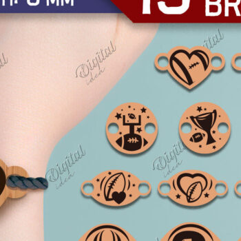 Intra απο ξύλο plywood Χρώμα wenge 3mm-4mm πάχος - Πακέτο κοπής με λέιζερ βραχιόλι ποδοσφαίρου Δίασταση 4x4 cm INTRAFABR-21061770 - Image 1