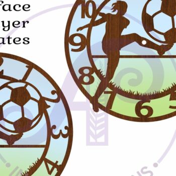 Intra απο ξύλο plywood  Χρώμα wenge 3mm-4mm πάχος - Ποδοσφαιριστής Γυναίκα Παίκτρια Ρολόι Τοίχου Λέιζερ Δίασταση 30x20 cm INTRAFABR-41878752 - Image 3