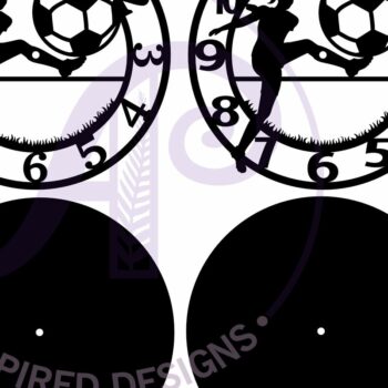 Intra απο ξύλο plywood  Χρώμα wenge 3mm-4mm πάχος - Ποδοσφαιριστής Γυναίκα Παίκτρια Ρολόι Τοίχου Λέιζερ Δίασταση 30x20 cm INTRAFABR-41878752 - Image 4