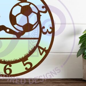 Intra απο ξύλο plywood  Χρώμα wenge 3mm-4mm πάχος - Ρολόι τοίχου λέιζερ ποδοσφαιριστών ανδρών παικτών Δίασταση 30x20 cm INTRAFABR-112159867