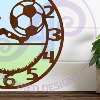 Intra απο ξύλο plywood  Χρώμα wenge 3mm-4mm πάχος - Ρολόι τοίχου λέιζερ ποδοσφαιριστών ανδρών παικτών Δίασταση 30x20 cm INTRAFABR-112159867 - Image 2