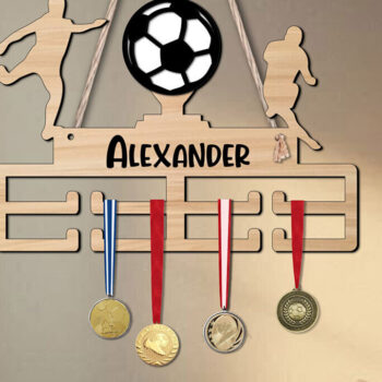 Intra απο ξύλο plywood  Χρώμα wenge 3mm-4mm πάχος - Football Man Sport Medal Hanger Wall Δίασταση 20x20 cm INTRAFABR-107557173 - Image 1