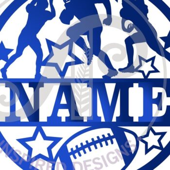 Intra απο ξύλο plywood  Χρώμα wenge 3mm-4mm πάχος - Σήμα ονόματος ποδοσφαίρου Cut File American Δίασταση 30x20 cm INTRAFABR-107557433 - Image 3