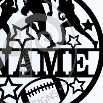 Intra απο ξύλο plywood  Χρώμα wenge 3mm-4mm πάχος - Σήμα ονόματος ποδοσφαίρου Cut File American Δίασταση 30x20 cm INTRAFABR-107557433 - Image 4