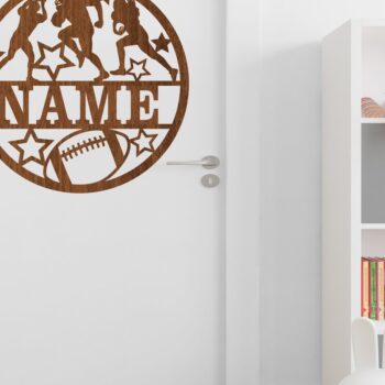 Intra απο ξύλο plywood  Χρώμα wenge 3mm-4mm πάχος - Σήμα ονόματος ποδοσφαίρου Cut File American Δίασταση 30x20 cm INTRAFABR-107557433 - Image 5