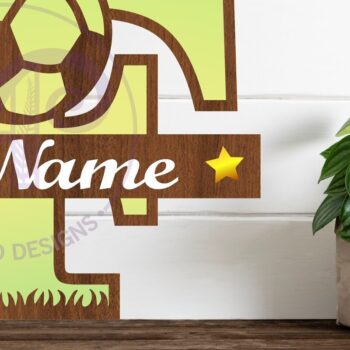 Intra απο ξύλο plywood  Χρώμα wenge 3mm-4mm πάχος - Μονόγραμμα ποδοσφαίρου ή ποδοσφαίρου F γράμμα Δίασταση 30x20 cm INTRAFABR-107343615 - Image 1