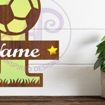 Intra απο ξύλο plywood  Χρώμα wenge 3mm-4mm πάχος - Μονόγραμμα ποδοσφαίρου ή ποδοσφαίρου I Γράμμα Δίασταση 30x20 cm INTRAFABR-107343700 - Image 1