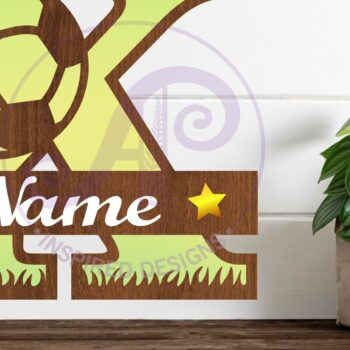 Intra απο ξύλο plywood Χρώμα wenge 3mm-4mm πάχος - Μονόγραμμα ποδοσφαίρου ή ποδοσφαίρου K γράμμα Δίασταση 30x20 cm INTRAFABR-107342499 - Image 1