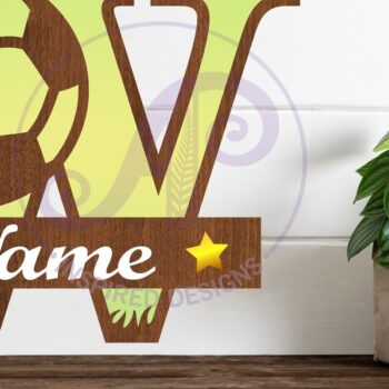 Intra απο ξύλο plywood  Χρώμα wenge 3mm-4mm πάχος - Γράμμα W μονόγραμμα ποδοσφαίρου ή ποδοσφαίρου Δίασταση 30x20 cm INTRAFABR-110320338 - Image 1