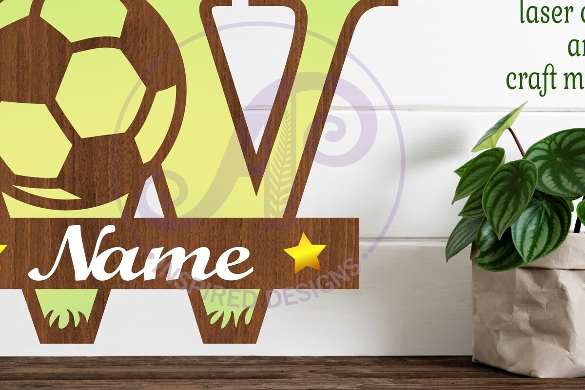 Intra απο ξύλο plywood  Χρώμα wenge 3mm-4mm πάχος - Γράμμα W μονόγραμμα ποδοσφαίρου ή ποδοσφαίρου Δίασταση 30x20 cm INTRAFABR-110320338